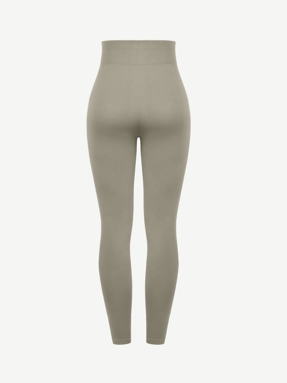Seamless High Waisted Leg Shaping Slimming Yoga Legging - Grey