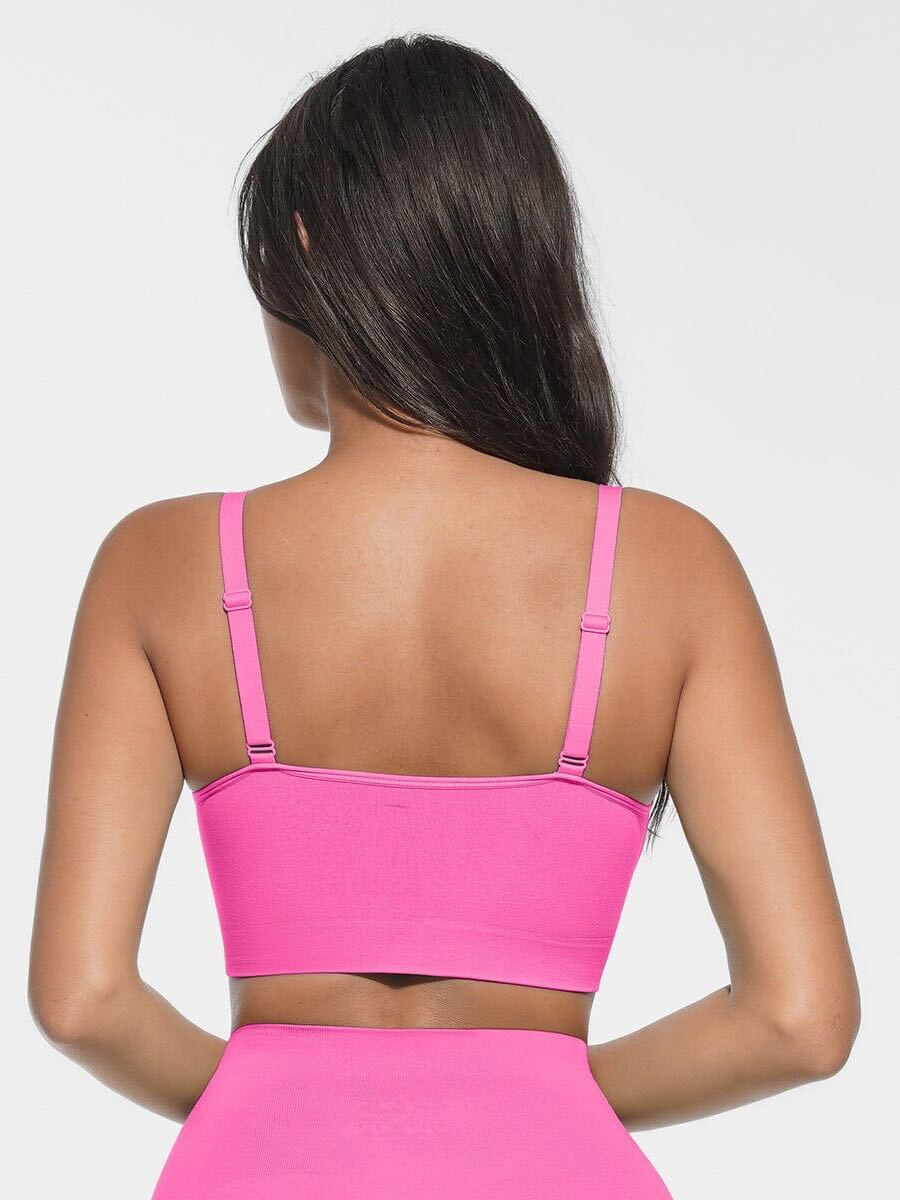 Seamless Scoop Smooth Back Fat Bralettes Bras - Rose Pink