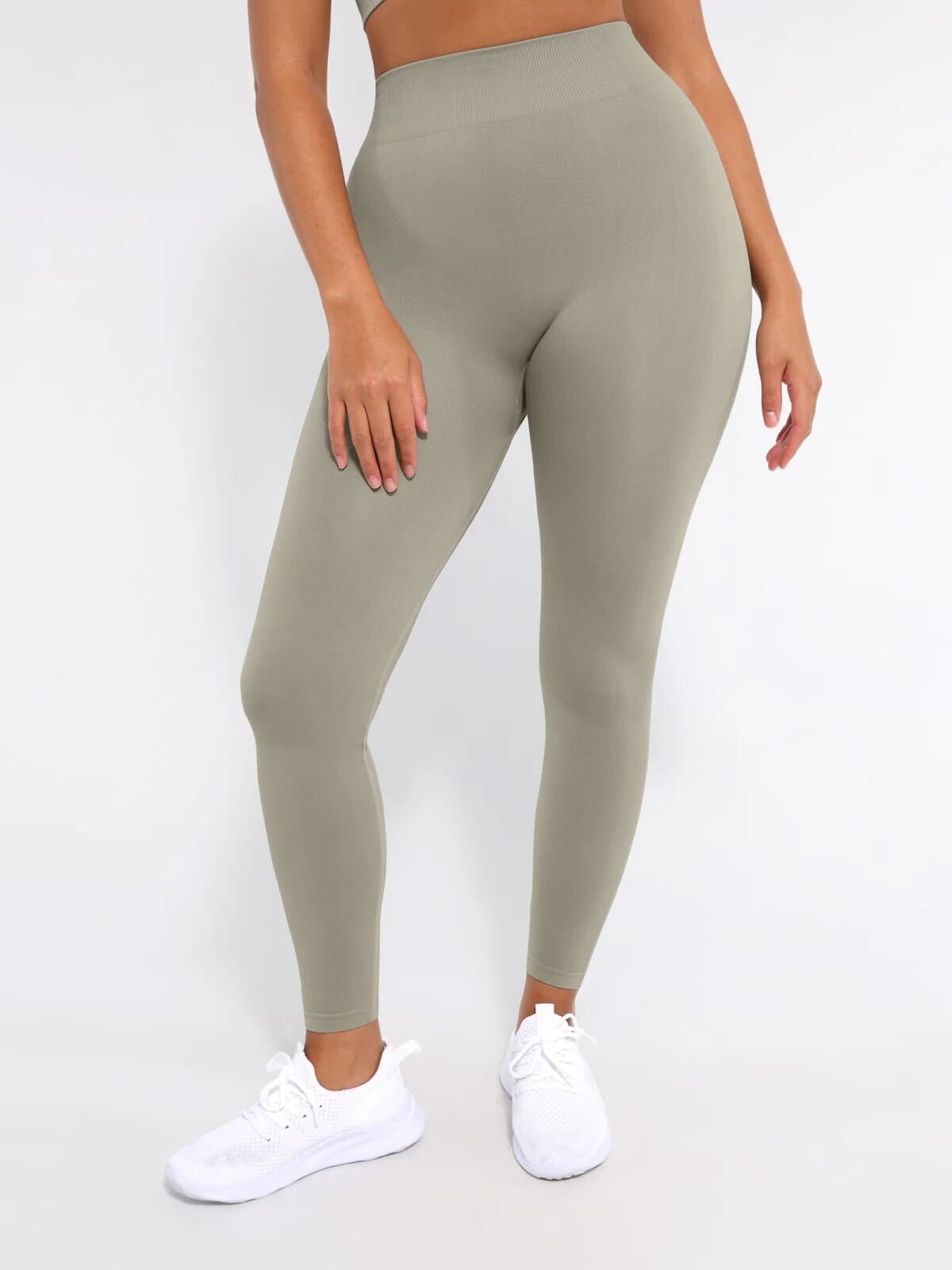 Seamless High Waisted Leg Shaping Slimming Yoga Legging - Grey