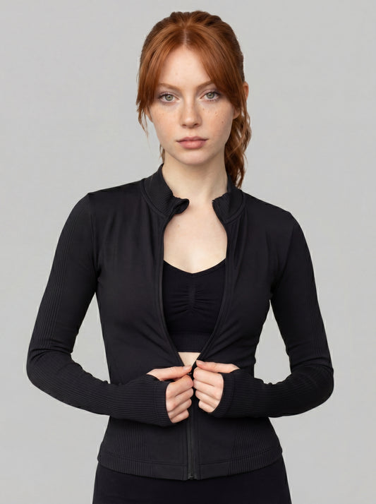 YAA Aura Zip Top - Black